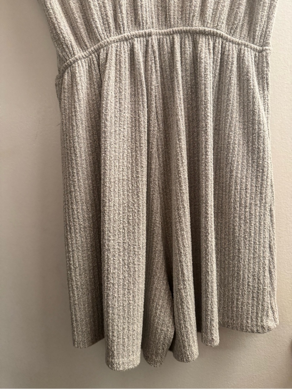 Sleeveless Wrap Knit Romper in Light Gray - Picture 13 of 14